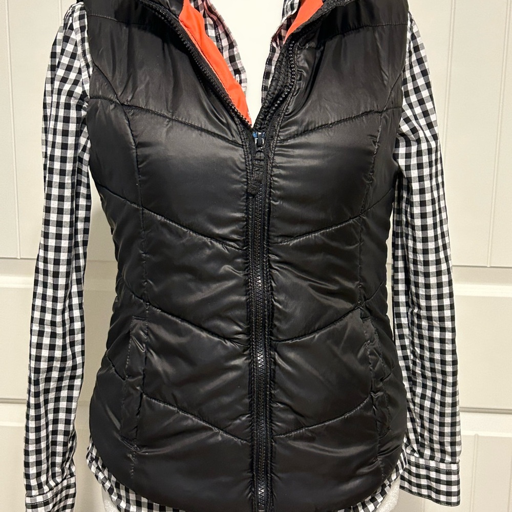 Aeropostale Black Vest with Orange Interior